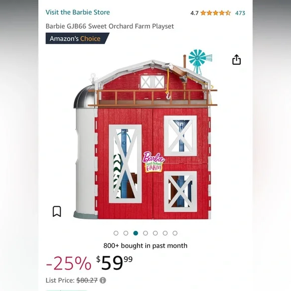 Barbie 3 story Dreams house and farm